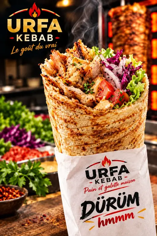 Dürüm kebab Urfa servi dans son papier kraft
